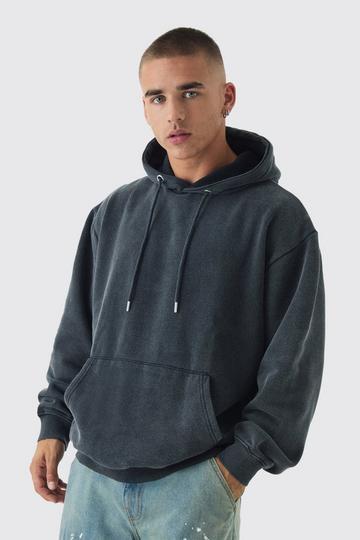 Oversized Acid Wash Hoodie charcoal