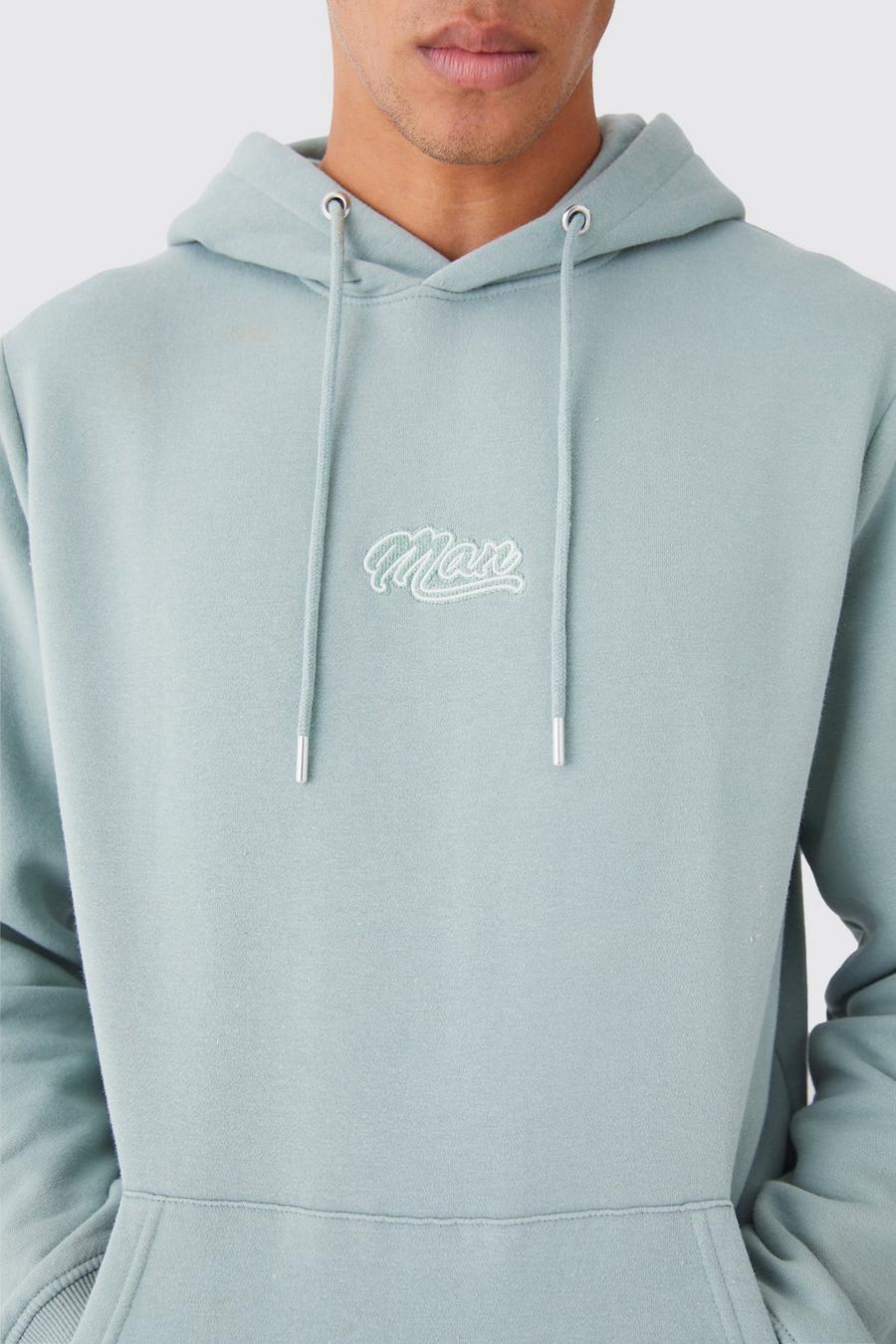 Sage green Man Washed Over Head Hoodie
