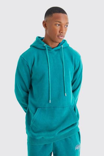 Teal Green Washed Over Head Hoodie