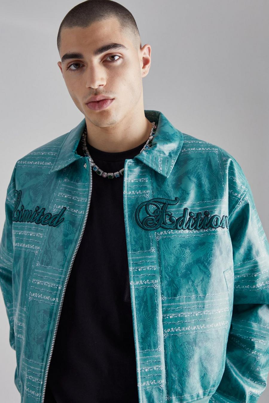 Green Limited Edition Boxy Printed Bomber