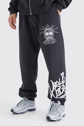 Oversized Mask Character Jogger black