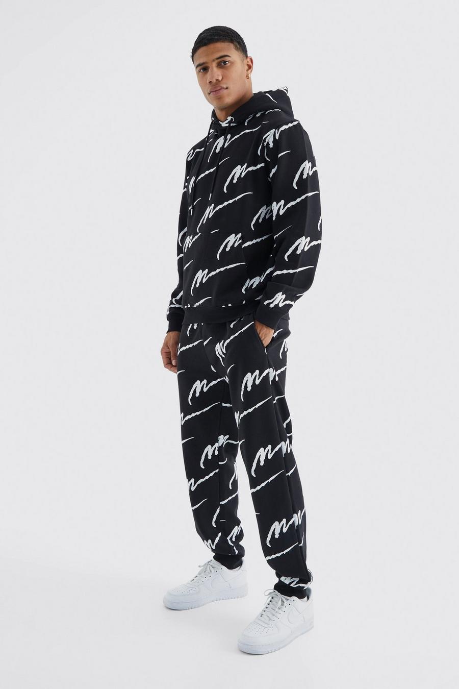Man Signature All Over Print Hoodie Tracksuit | boohoo Man Signature All Over Print Hoodie Tracksuit | boohoo