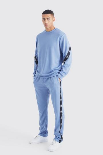 Tricot Tape Side Sweatshirt Tracksuit slate blue