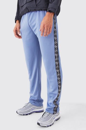 Blue Regular Fit Tape Side Tricot Jogger