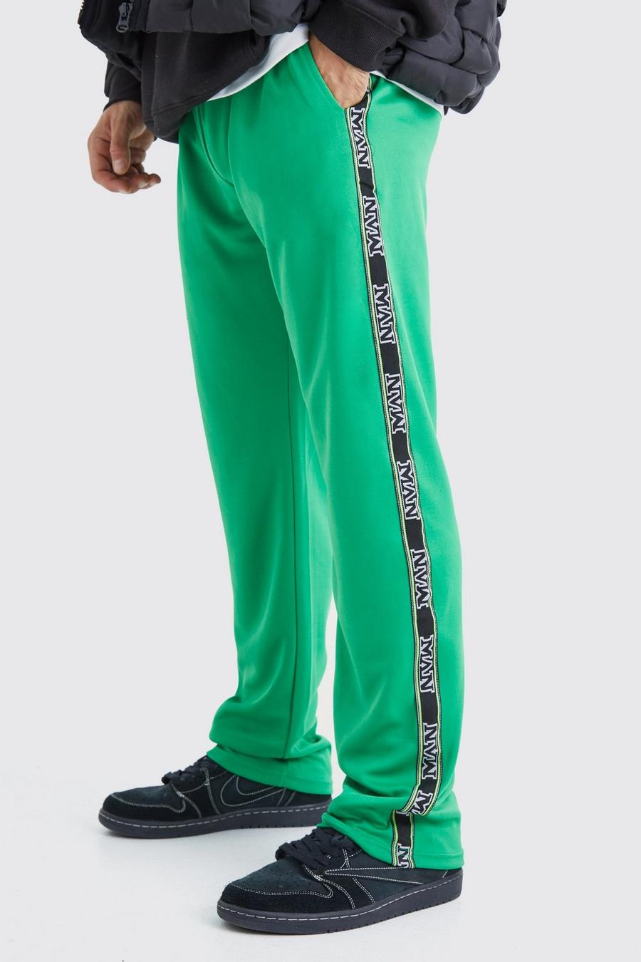 Pantalón deportivo Regular de tejido por urdimbre con franja lateral, Green