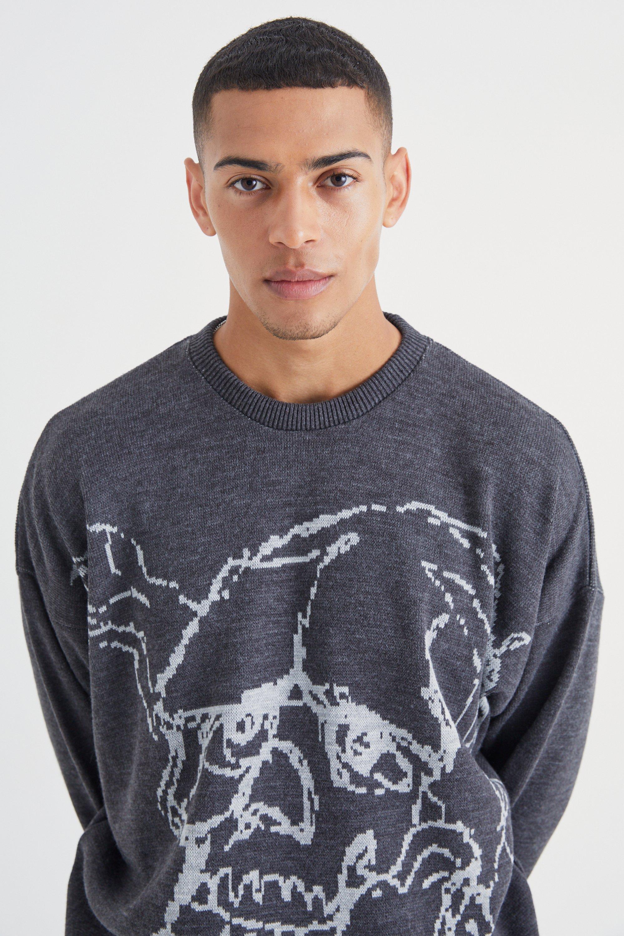 Grey best sale graphic jumper