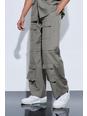 Pantalón de pernera ancha con bolsillos cargo, Khaki