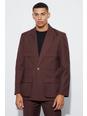 Chocolate Relaxed Fit Cargo Blazer