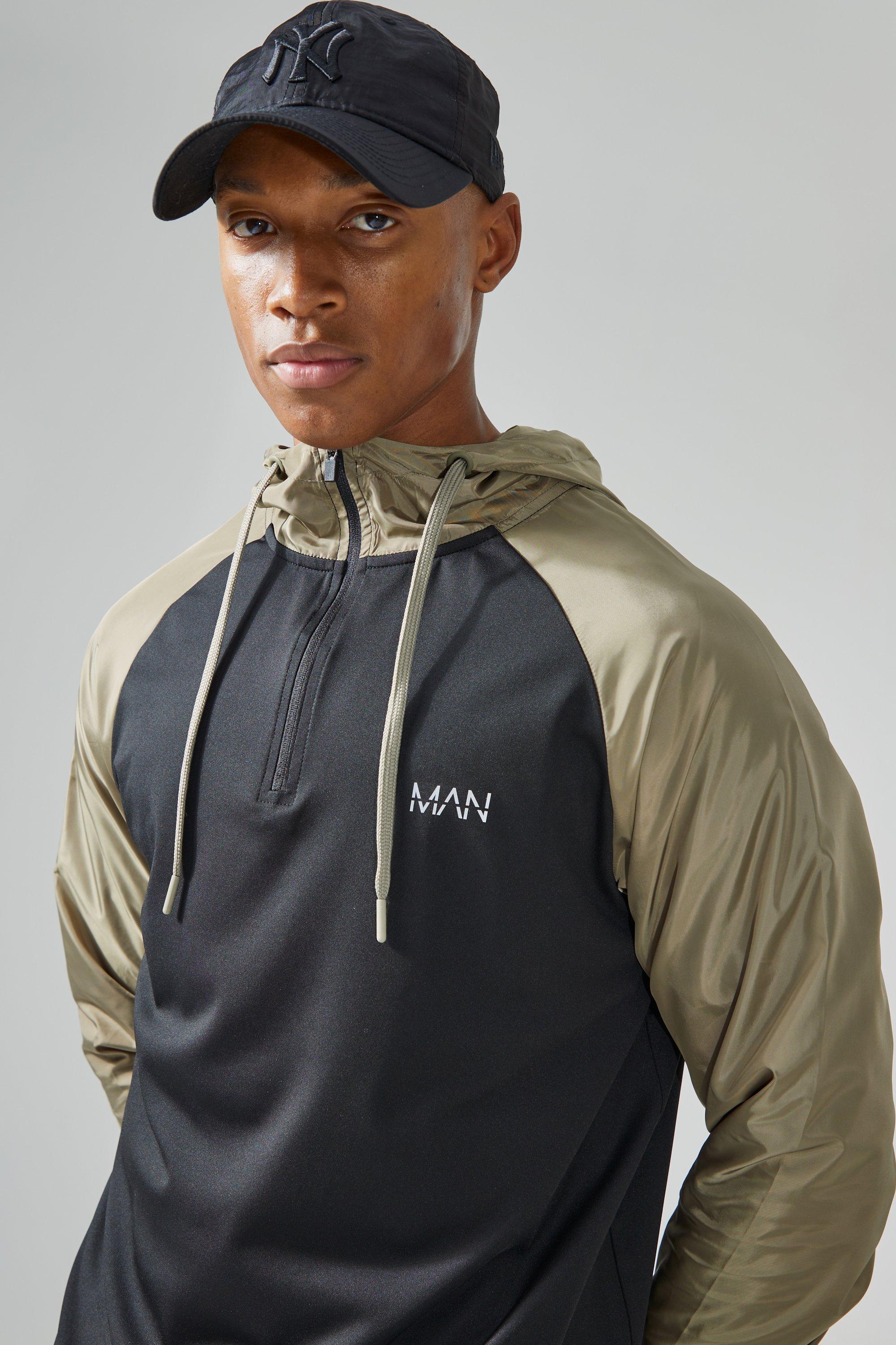 Man Active Gym Hoodie With Matte Sleeves boohoo