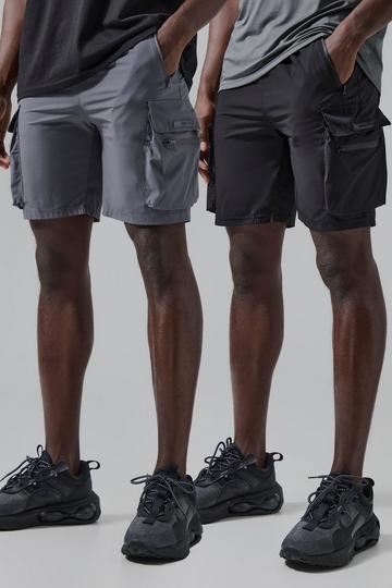 Man Active Lightweight 2 Pack 5inch Cargo Shorts multi