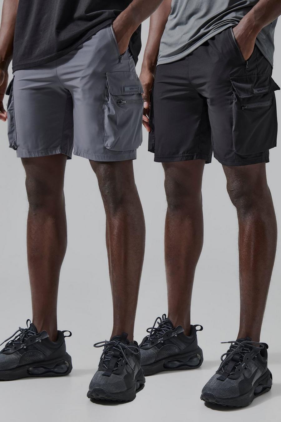 Multi Man Active Lightweight 2 Pack 5inch Cargo Shorts image number 1