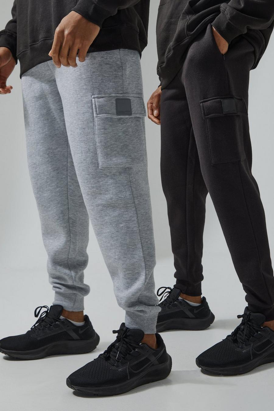 Multi Man Active Gym 2 Pack Cargo Joggers image number 1