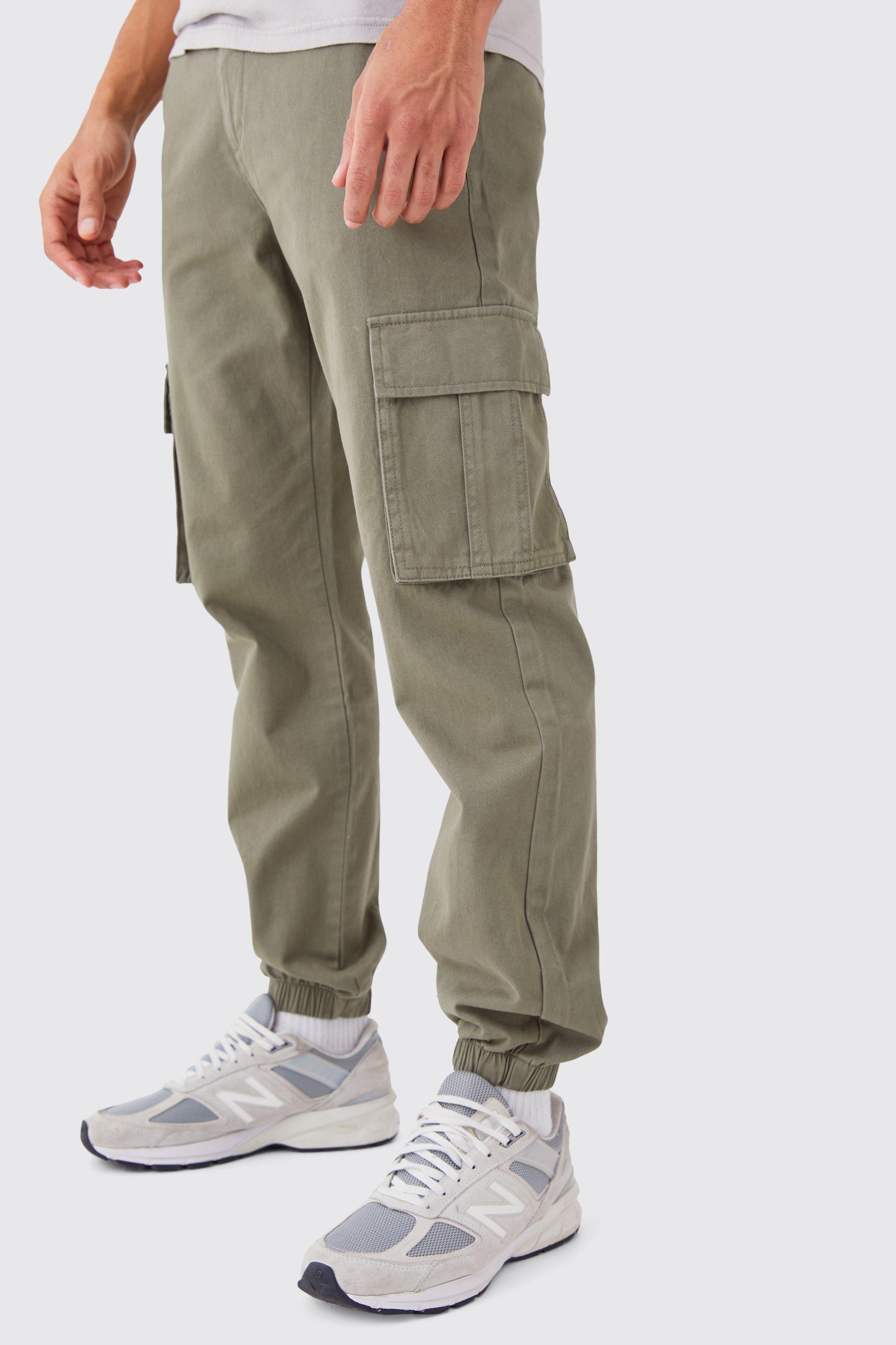 Khaki cargo 2024 joggers mens