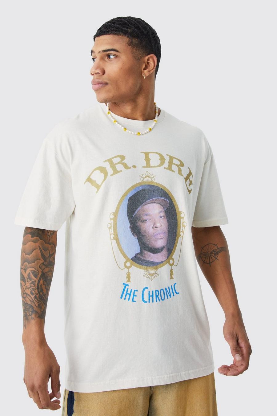 Oversize T-Shirt mit lizenziertem Dr Dre Print, Stone beige