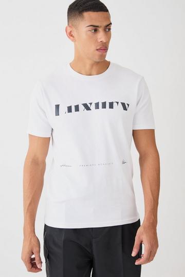 Slim Fit Luxury Print T-shirt white