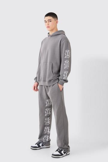 Oversized Gothic B Trainingspak Met Gusset Detail charcoal