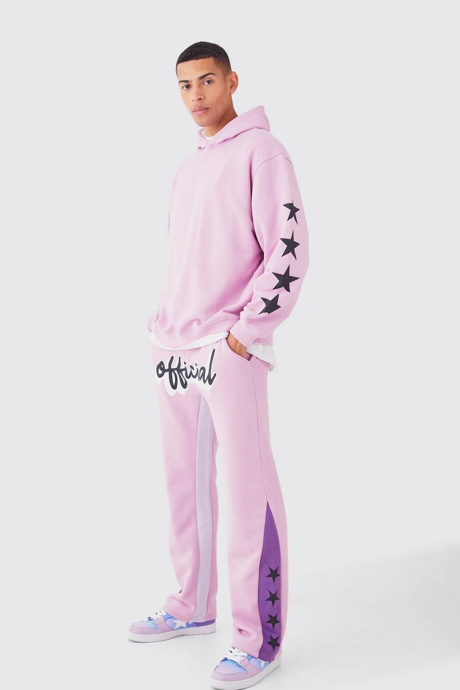 Lilac Official Oversized Star Gusset Tracksuit image number 1
