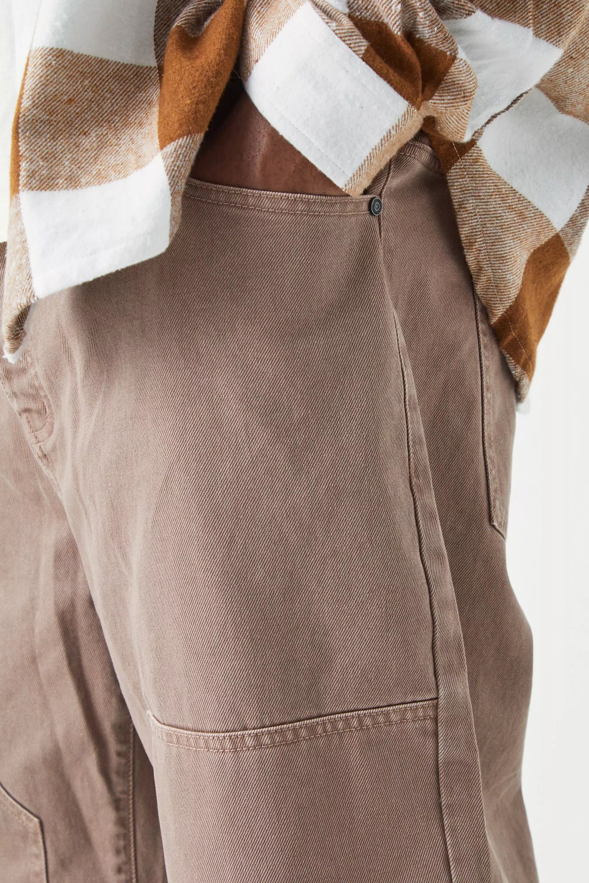 Brown Plus Relaxed Rigid Overdyed Carpenter Jeans alternative image