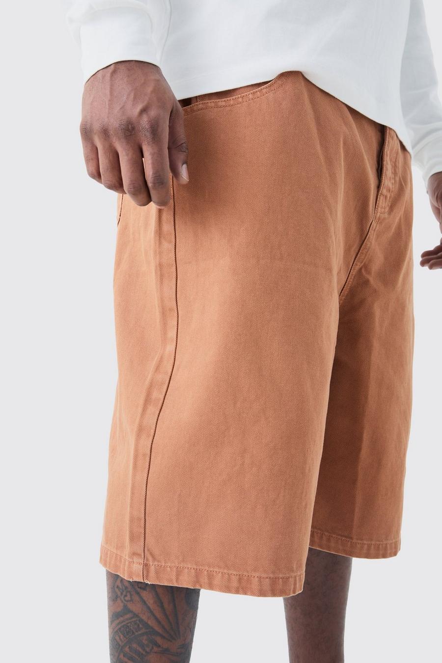 Grande taille - Short long surteint en jean, Caramel image number 1