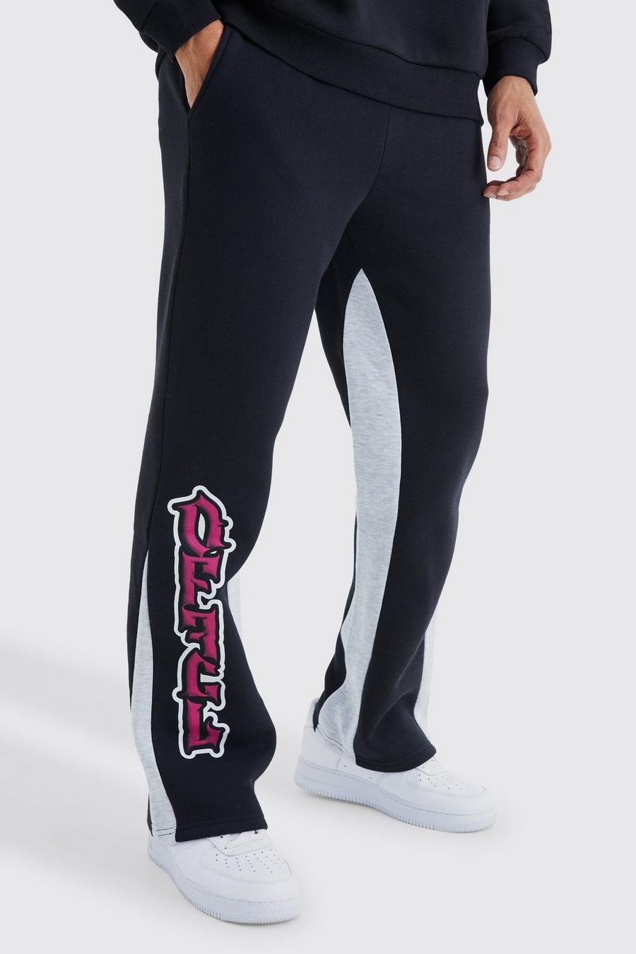 Black Official Graffiti Gusset Joggers image number 1
