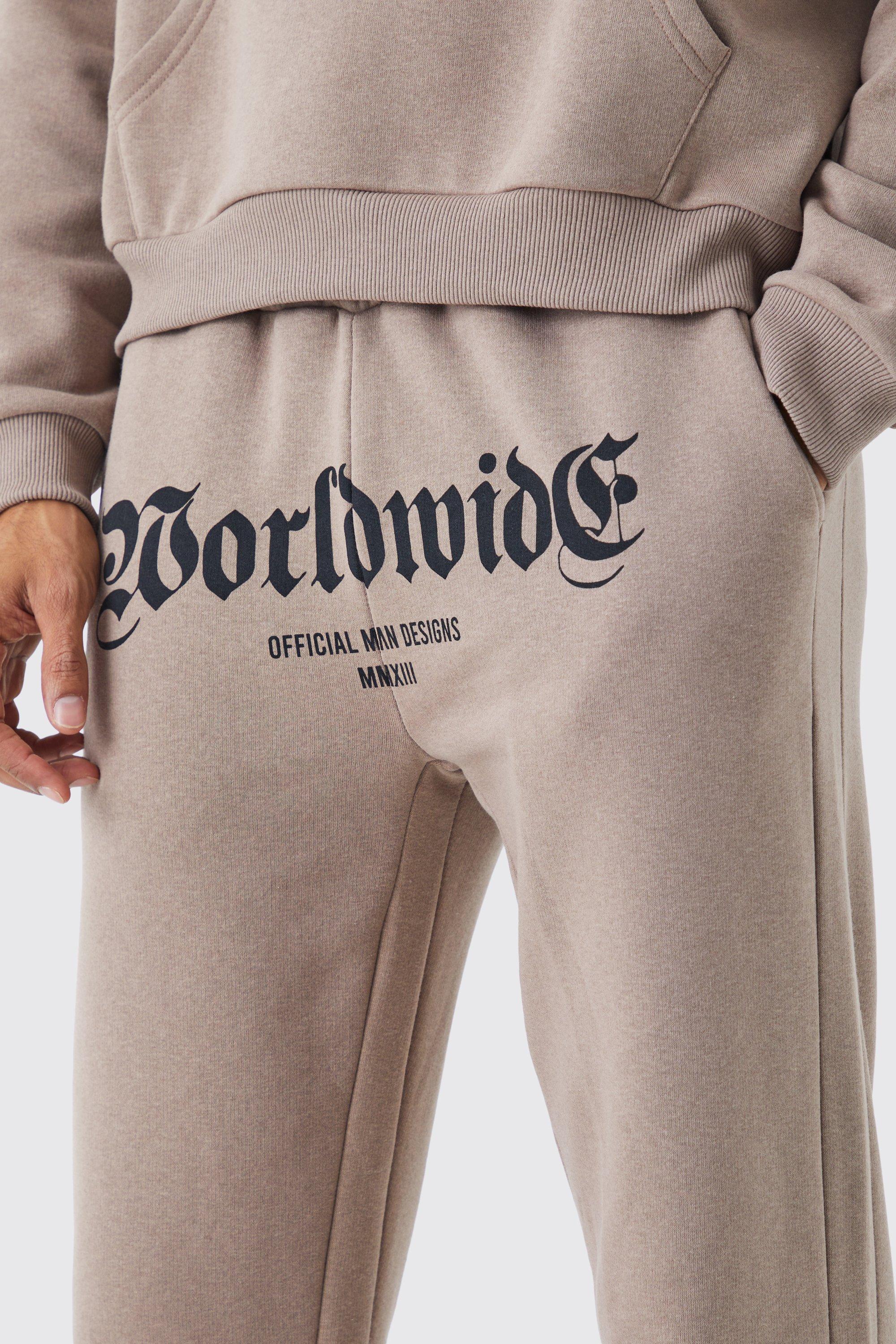 Worldwide Crotch Print Split Hem Gusset Jogger