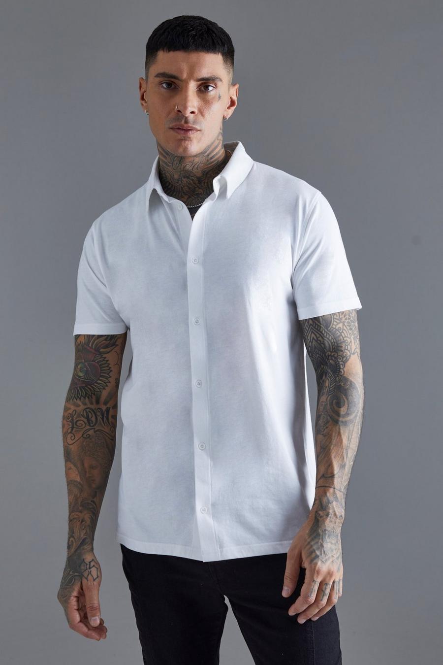 White Tall Jersey Short Sleeve Shirt image number 1