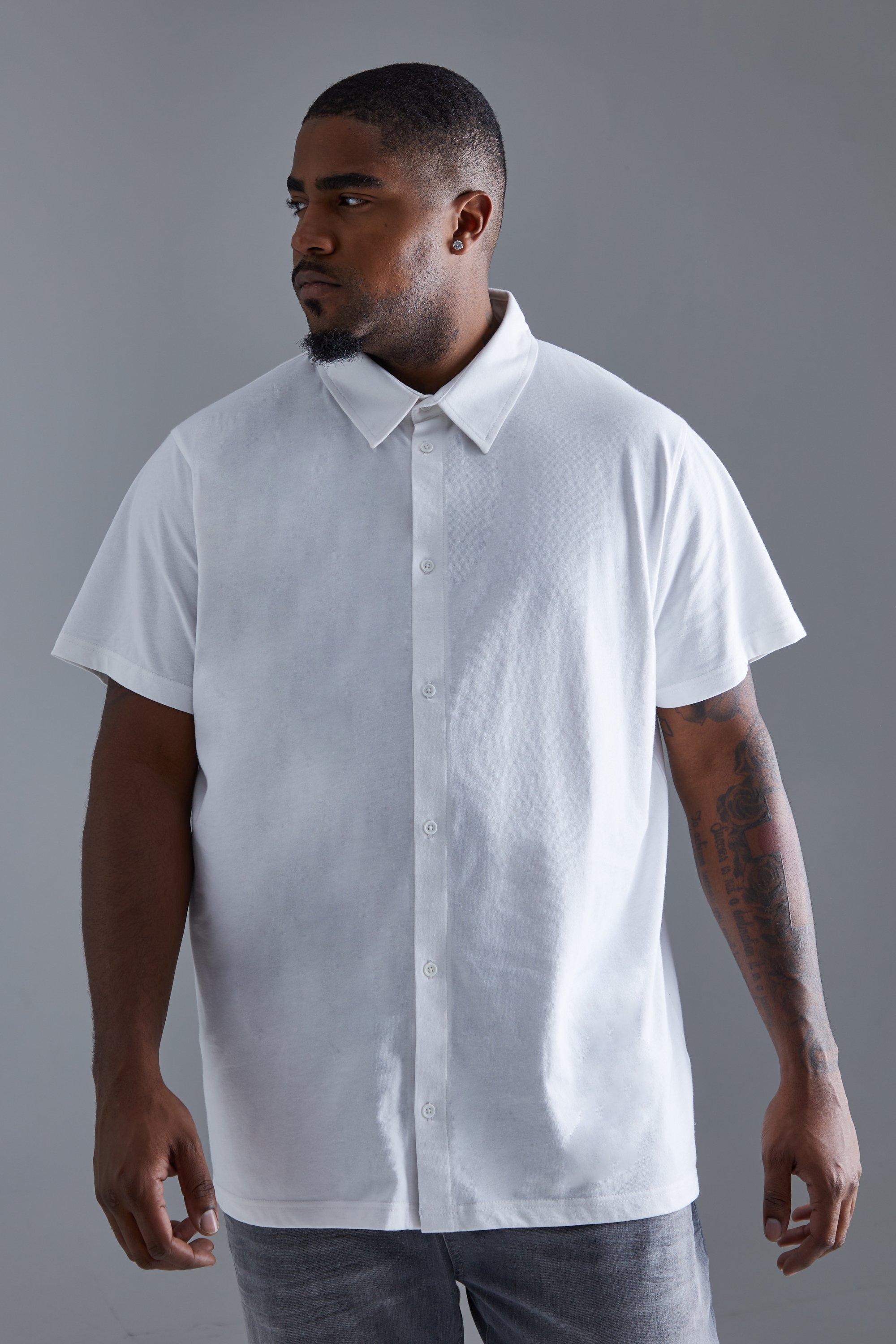 Jersey button sale up shirt