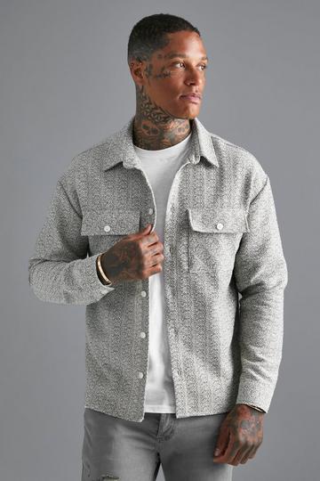 Boxy Boucle Heavyweight Overshirt khaki