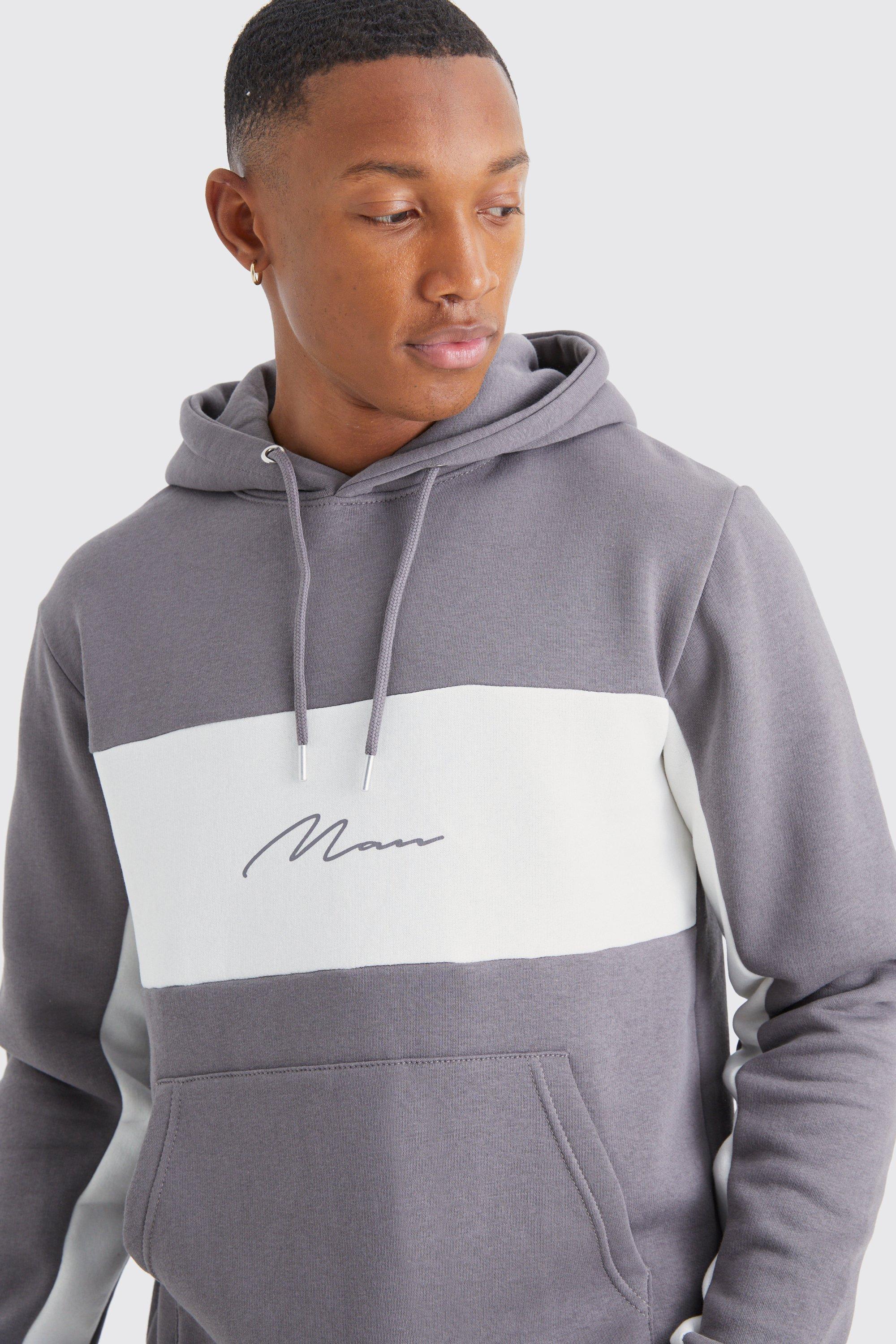 Man Signature Slim Colour Block Hoodie