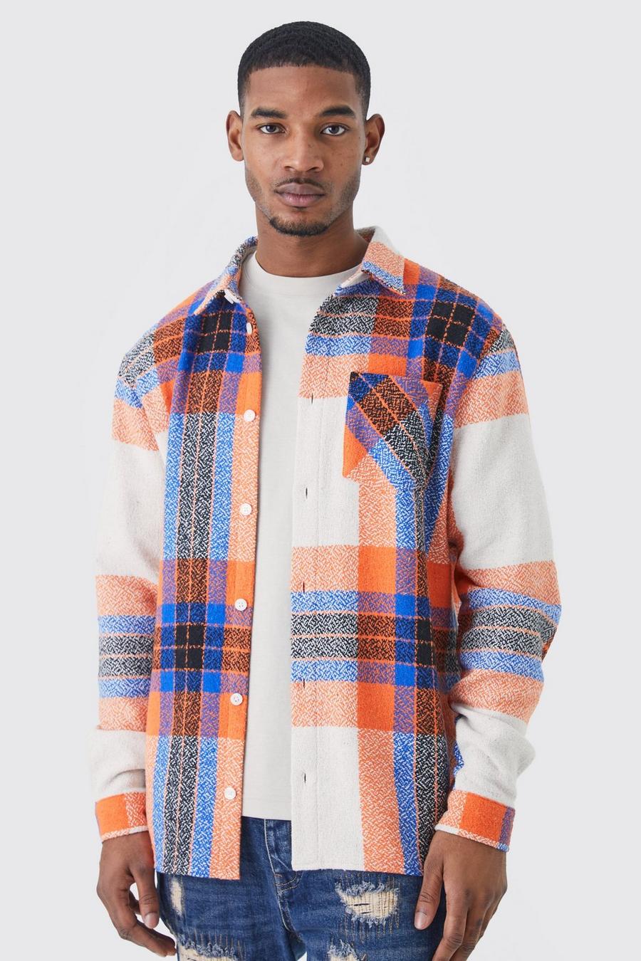 Stone Tall Long Sleeve Check Overshirt image number 1