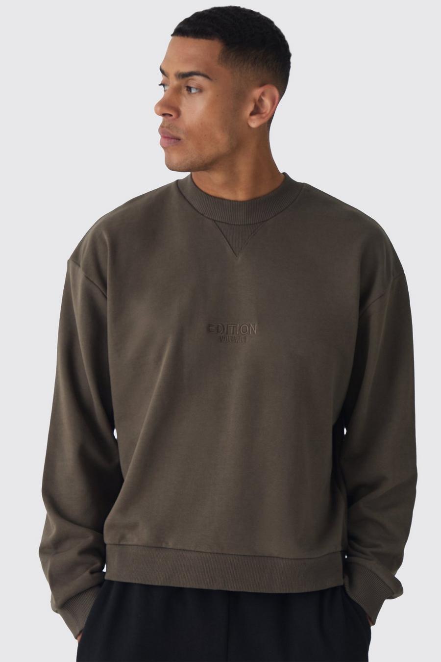 Chocolate EDITION Oversize sweatshirt i tjockt tyg med hög halsmudd image number 1