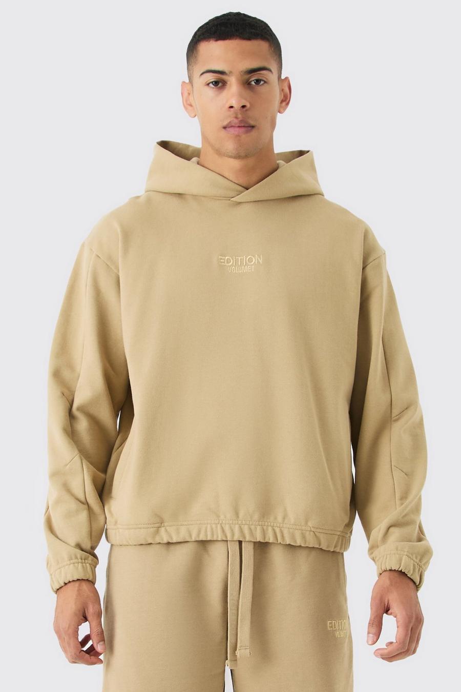 Taupe Oversized Dikke Boxy EDITION Hoodie image number 1