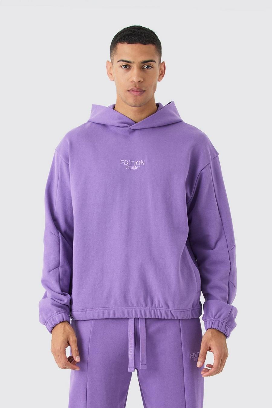 Purple EDITION Oversized hoodie i tjockt tyg image number 1