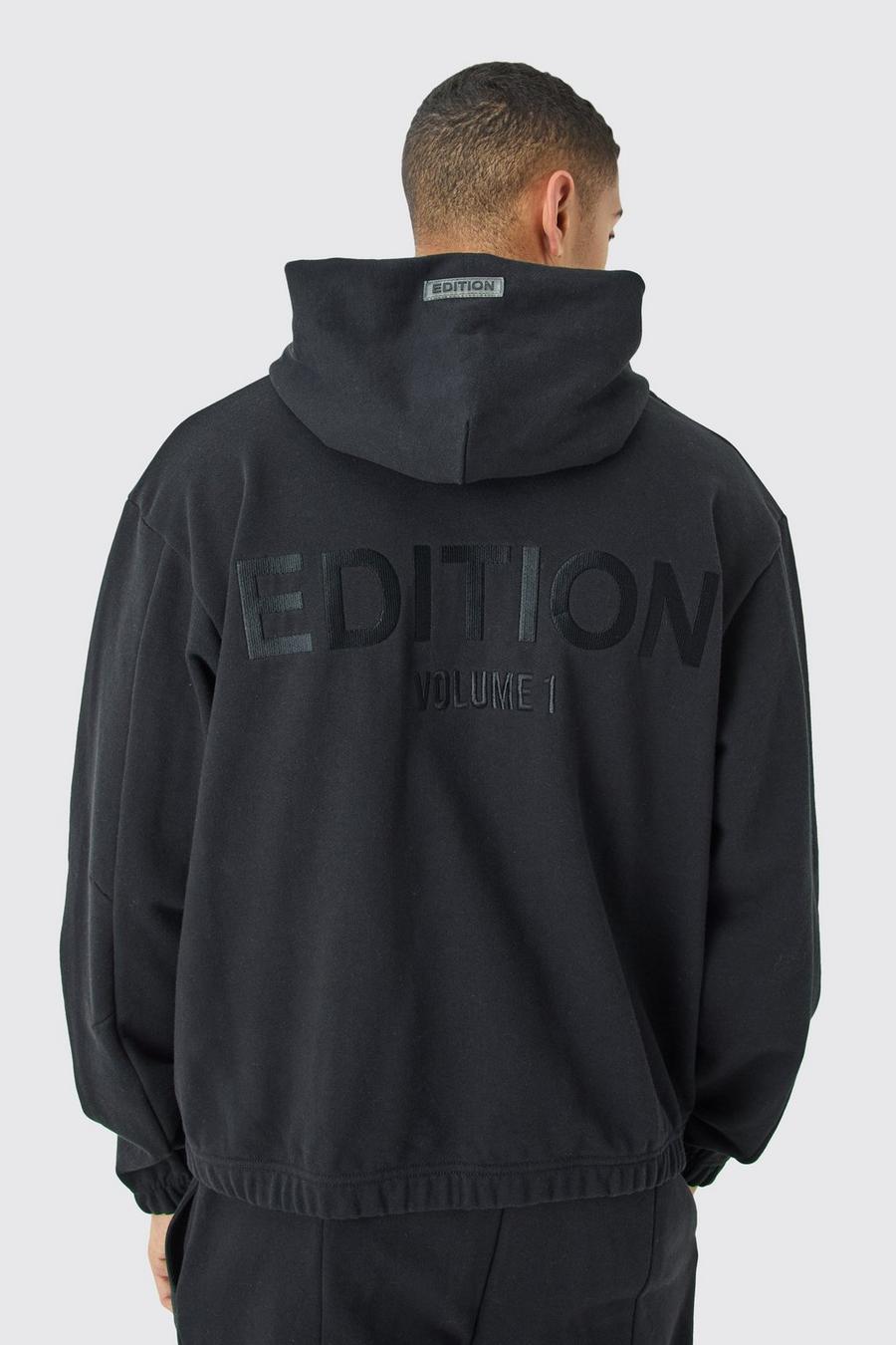 Black EDITION Oversized hoodie i tjockt tyg image number 1