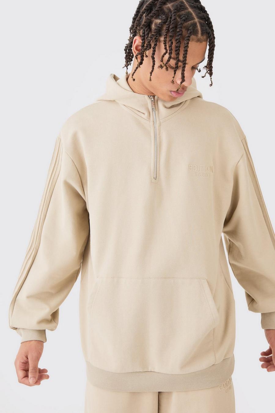 Stone EDITION Oversize hoodie i tjockt tyg med kort dragkedja image number 1
