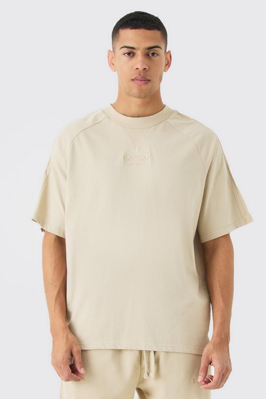 T-shirt oversize épais à pinces, Stone image number 1