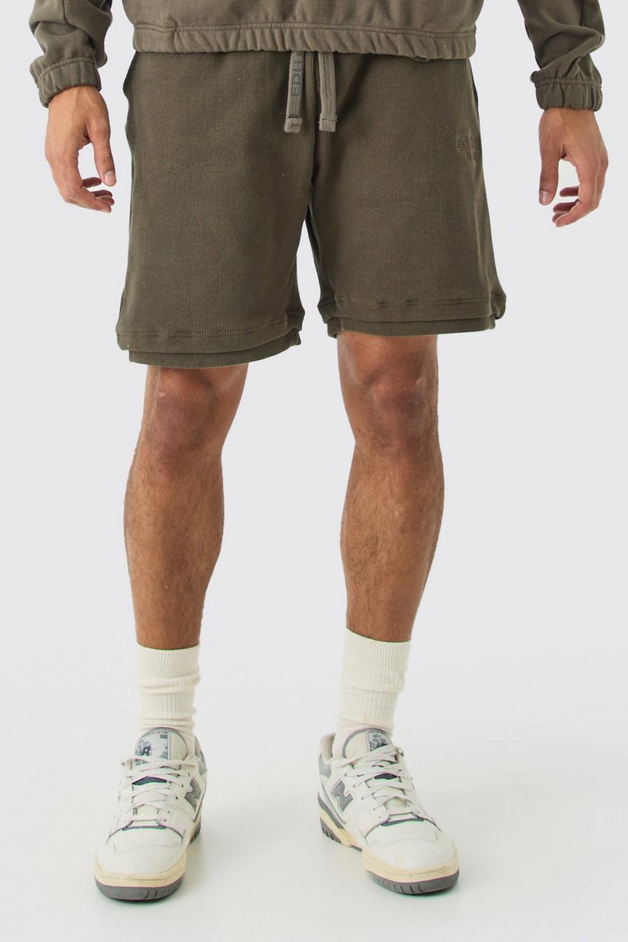 Chocolate EDITION Relaxed Heavyweight Ribbed Shorts image number 1