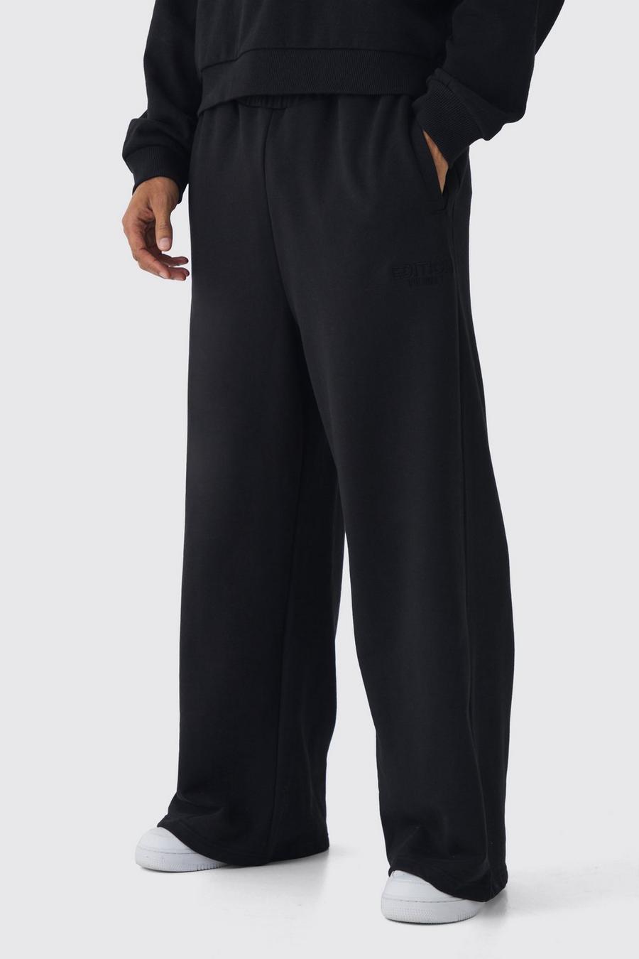 Pantalón deportivo grueso de pernera súper ancha de EDITION, Black image number 1