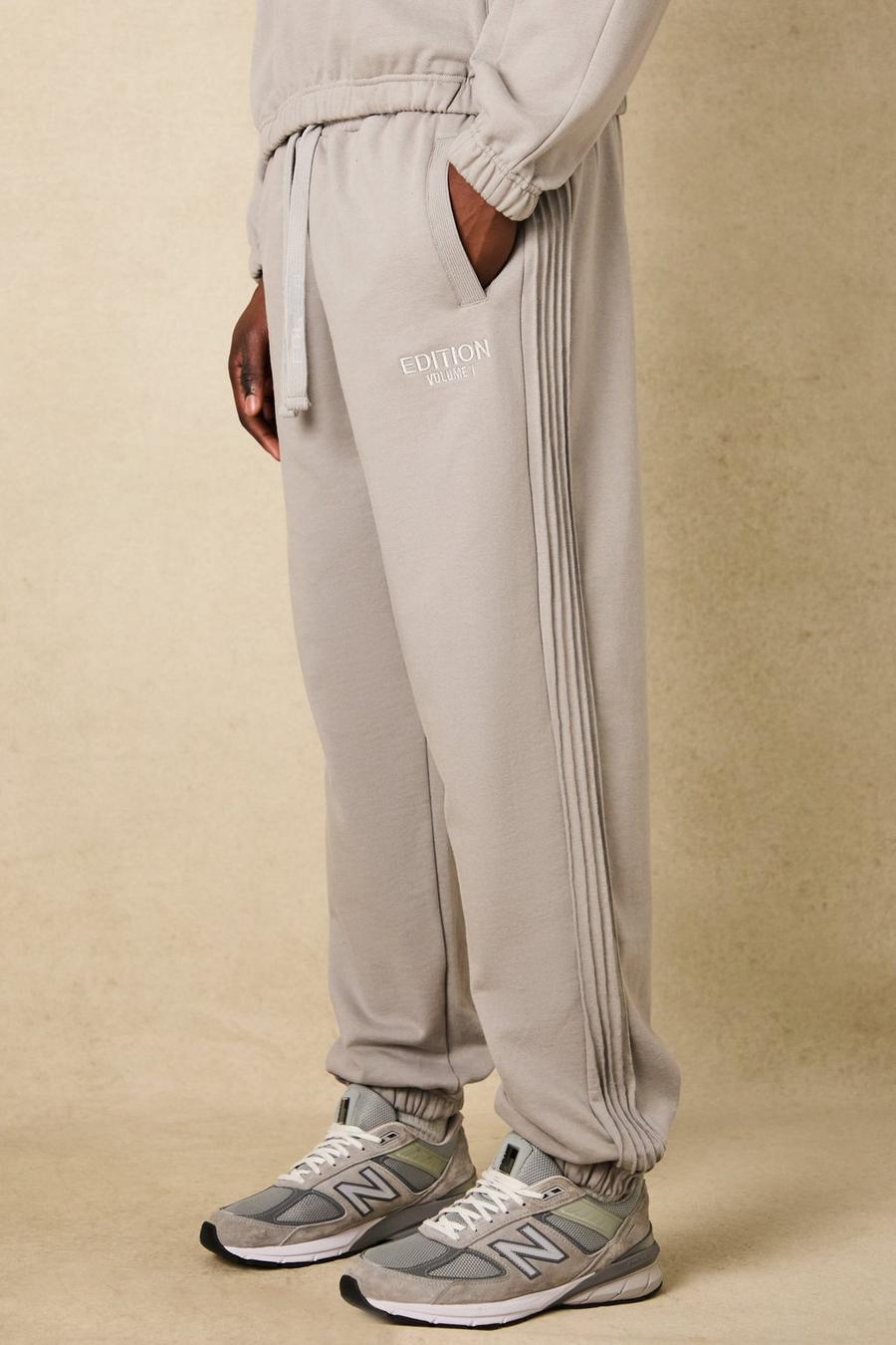 Pantalón deportivo oversize grueso con alforza EDITION, Grey image number 1
