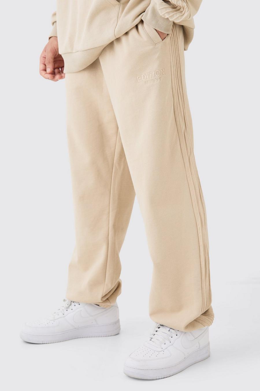 Pantaloni tuta pesanti rilassati EDITION con spacco sul fondo, Stone image number 1