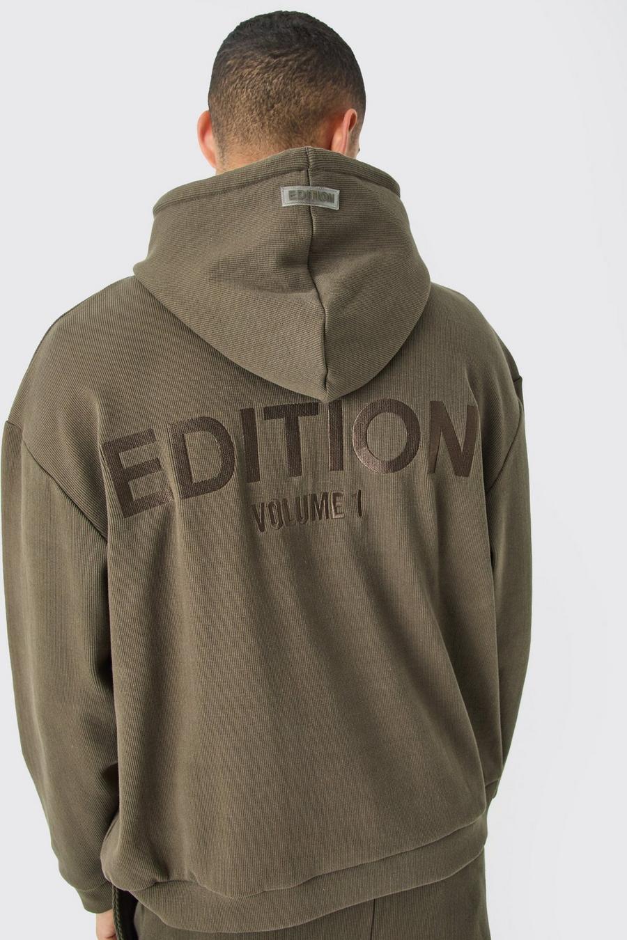 Gerippter Oversize Edition Hoodie, Chocolate image number 1