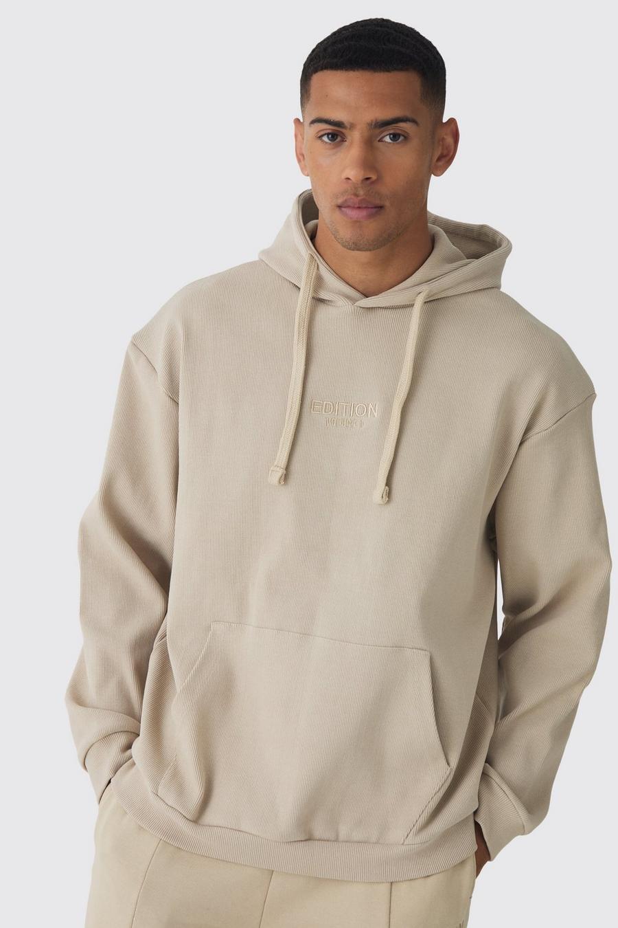 Stone EDITION Oversized Heavyweight Ribbed Hoodie image number 1