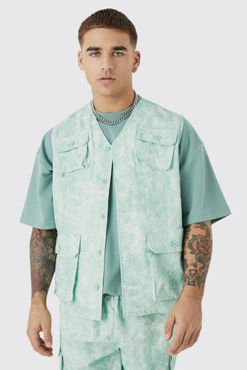 Sleeveless Cargo Utility Vest sage