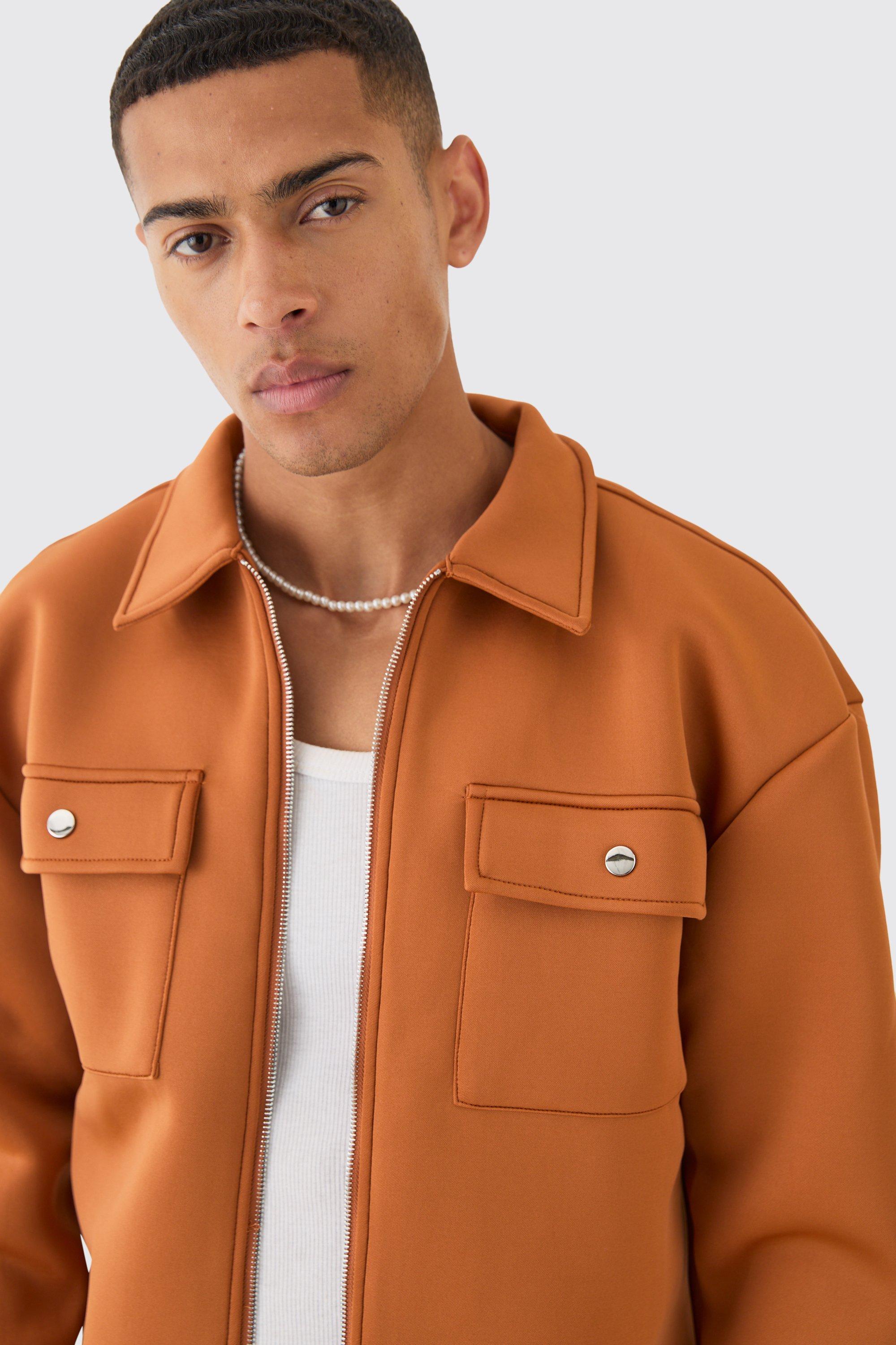 Boxy Neoprene Zip Shirt Jacket | boohoo USA
