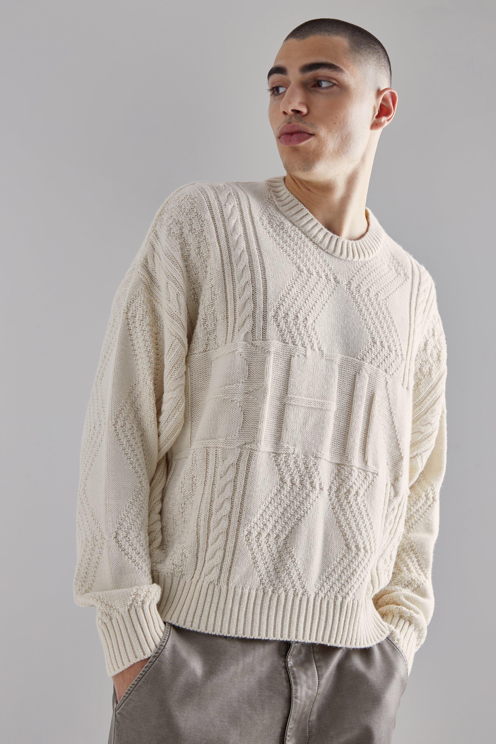 Ecru cable shop knit jumper