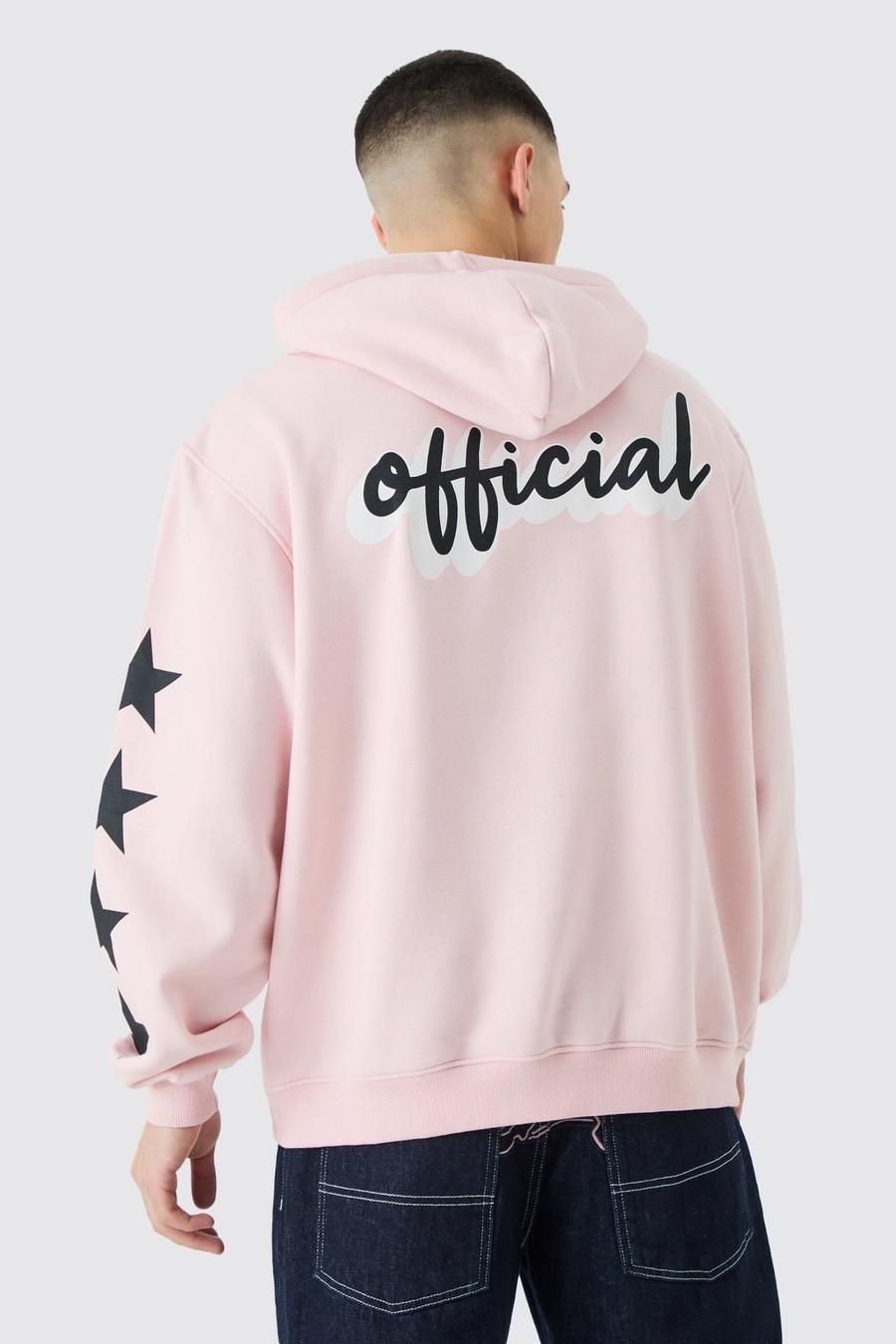Pink Official Oversize hoodie med stjärna image number 1