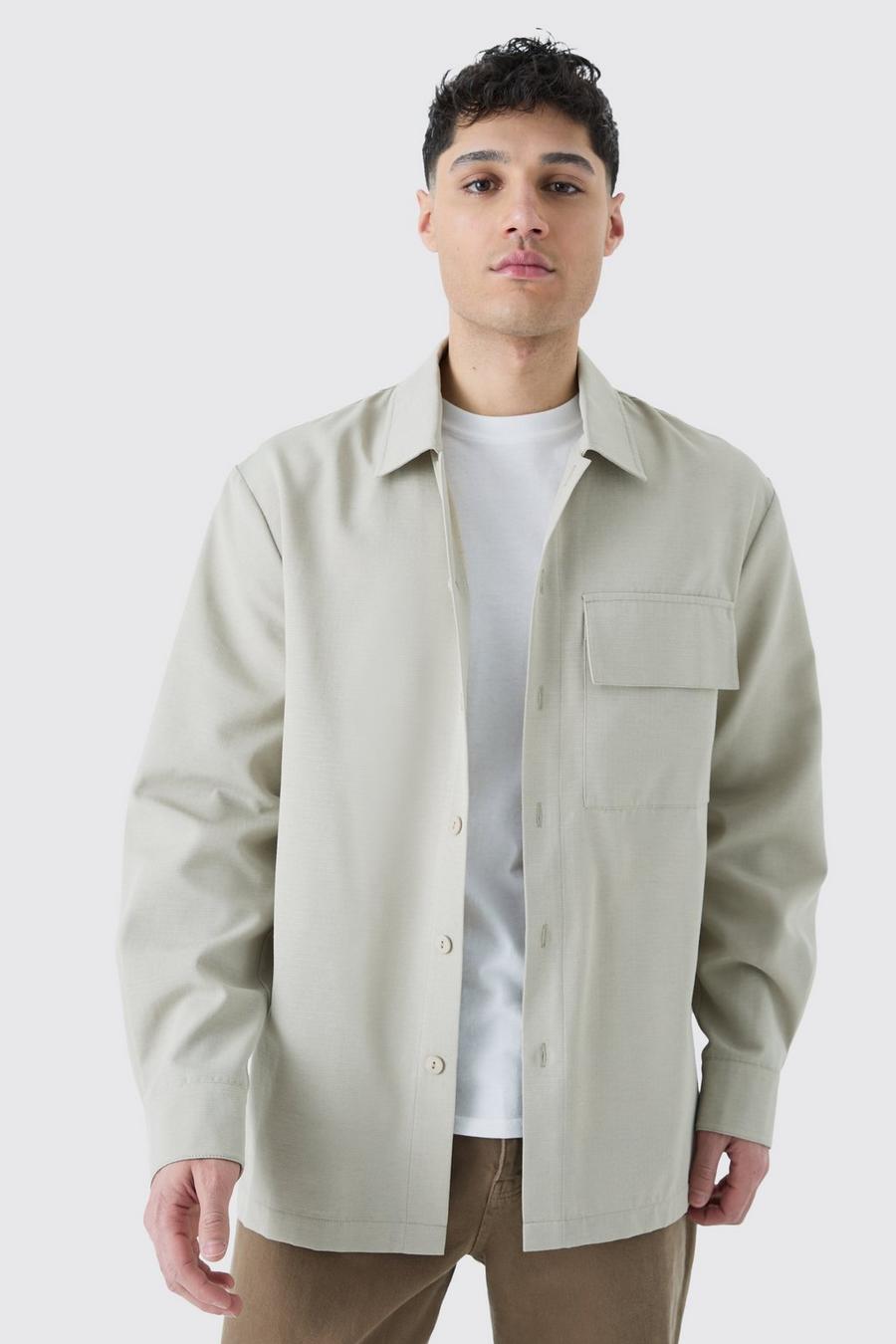 Stone Regular Long Sleeve Ripstop Shirt Jacket