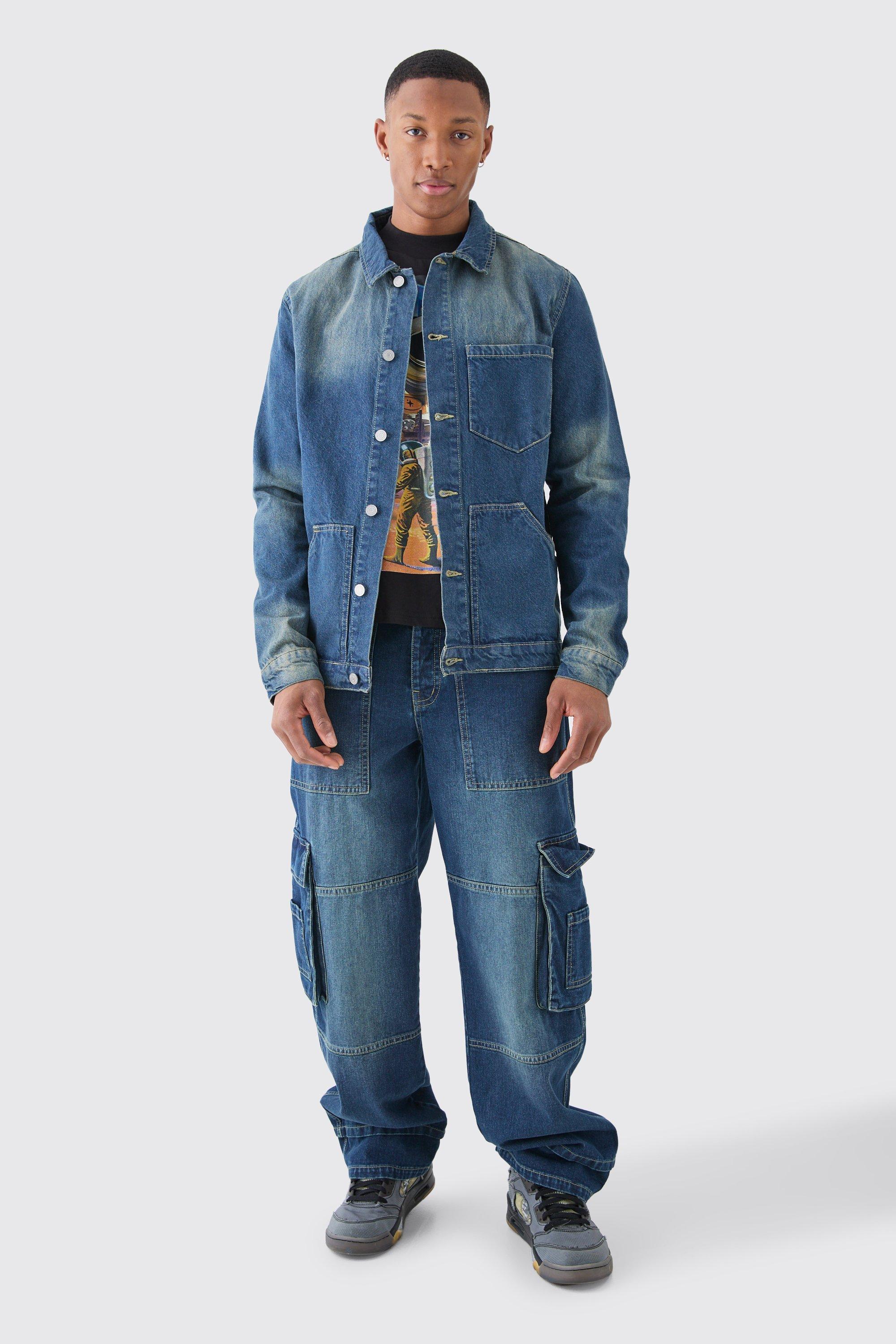 Overdye Western Contrast Stitch Shirt Jacket boohoo USA