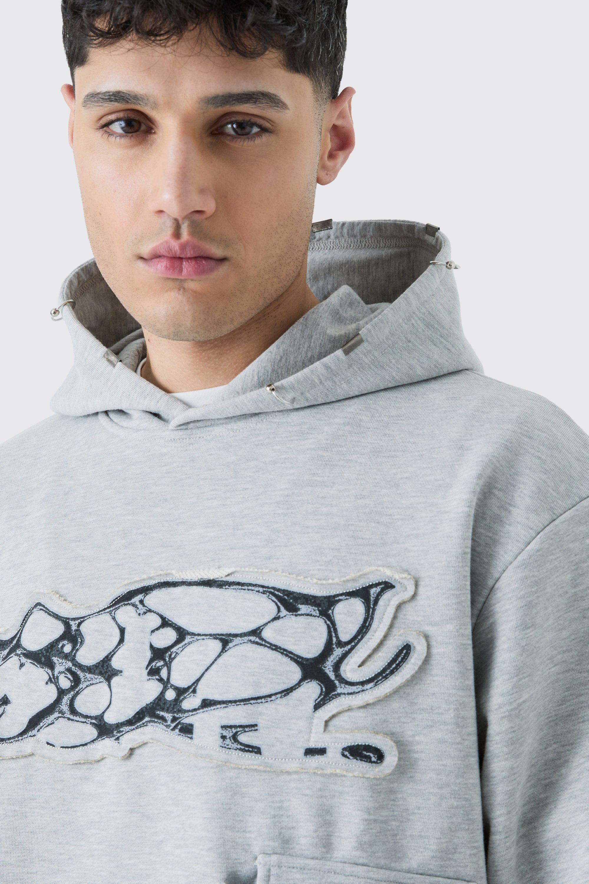 Grey Marl Oversized Hoodie.