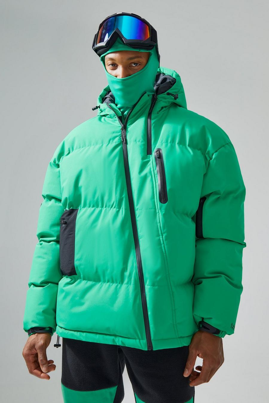 Green Oversized Gewatteerde Ski Jas